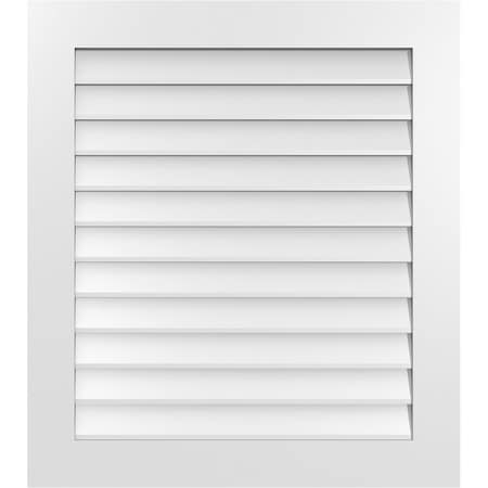 Ekena Millwork Vertical Surface Mount PVC Gable Vent: Non-Functional, w/3-1/2"W x 1"H, Standard Frame, 32"W x 36"H GVPVE32X3601SN